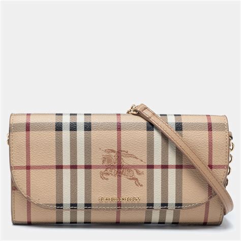 Burberry Beige Haymarket Check Coated Canvas Chain 